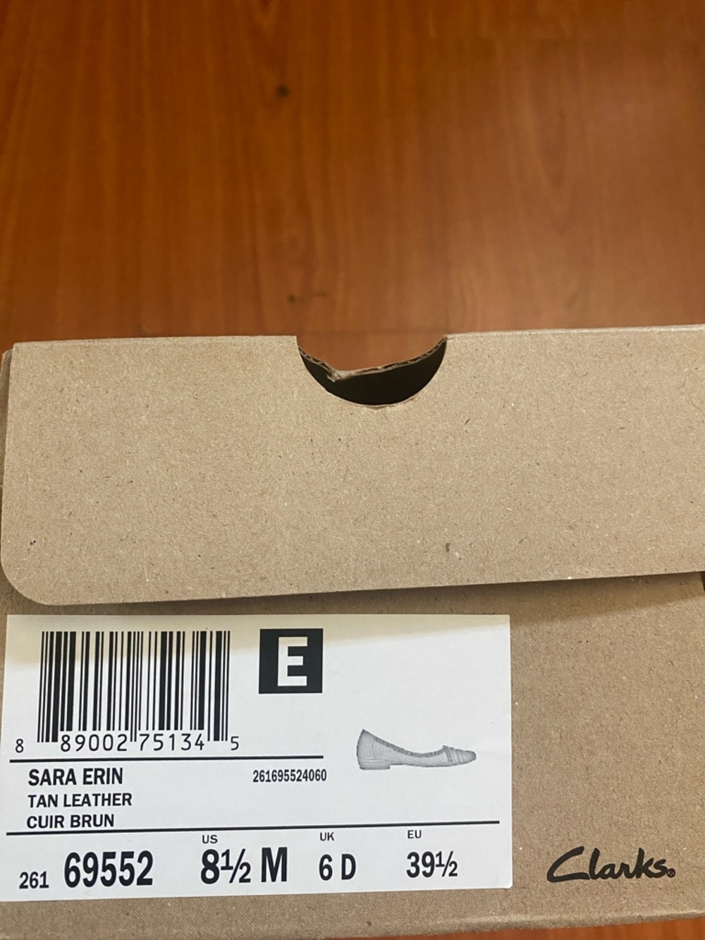 Clarks Sara Erin Tan Leather Ballet Flats - Neutral Tan Size 8.5
